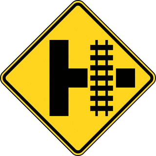 Highway-Rail Grade Crossing Advance Warning T-Intersection, Color