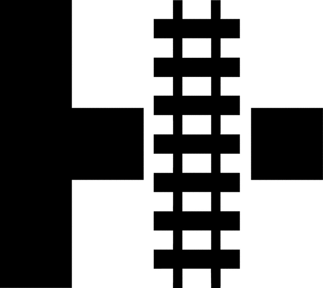 Highway-Rail Grade Crossing Advance Warning T-Intersection, Silhouette