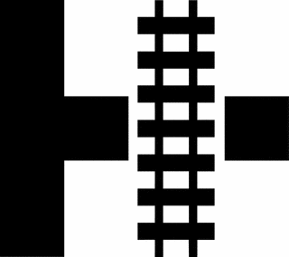 Highway-Rail Grade Crossing Advance Warning T-Intersection, Silhouette