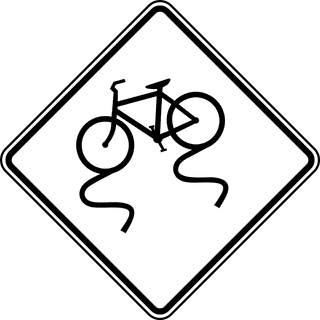 Bicycle Surface Condition Warning, Black and White