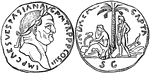 Titus Flavius Vespasianus, commonly known as Vespasian (November 17, 9 &ndash; June 23, 79), was a Roman Emperor who reigned from 69 A.D. until his death in 79 A.D. Vespasian was the founder of the short-lived Flavian dynasty, which ruled the Roman Empire between 69 A.D. and 96 A.D. He was succeeded by his sons Titus (79&ndash;81) and Domitian (81&ndash;96).
