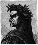 An illustration of a man being knighted on a battle field. Durante degli Alighieri (May/June c.1265 &ndash; September 14, 1321), commonly known as Dante Alighieri, was a Florentine poet of the Middle Ages. His central work, the Divina Commedia (originally called Commedia and later called Divina ("divine") by Boccaccio), is often considered the greatest literary work composed in the Italian language and a masterpiece of world literature.