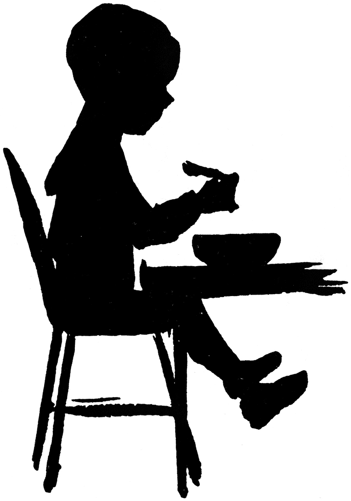 Boy Sitting in Highchair & Eating | ClipArt ETC