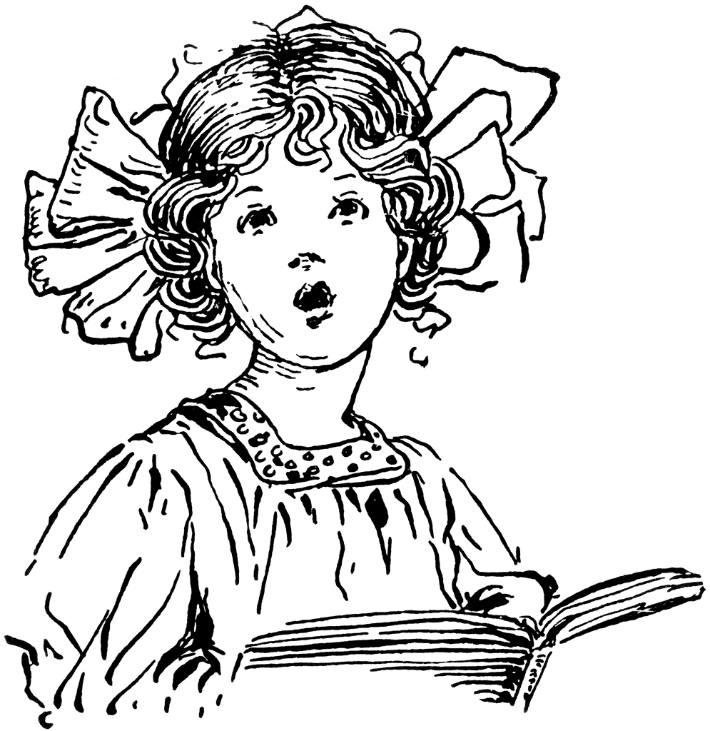 Girl Singing & Holding Chorus Book. To use any of the clipart images above 