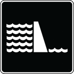 This sign is used to indicate that a dam is located nearby.