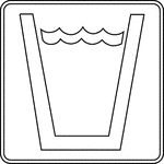 This sign is used to indicate that drinking water is available nearby.