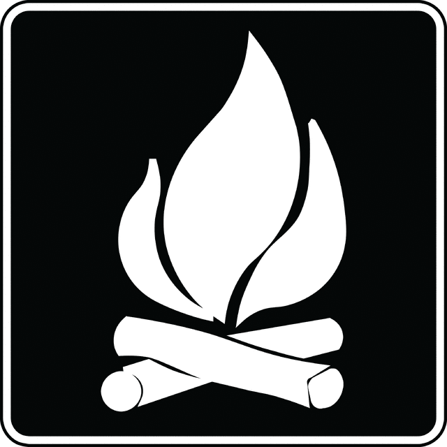 clipart fire black and white - photo #26