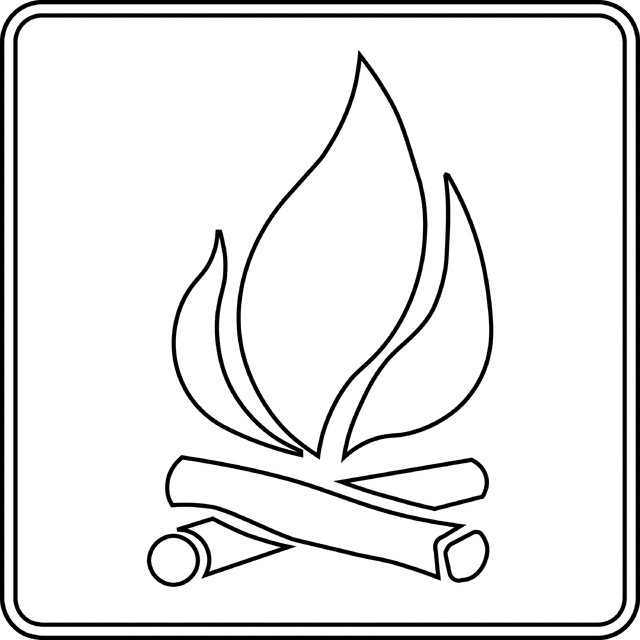 clipart fire black and white - photo #43
