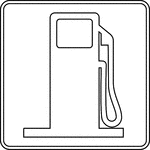 This sign is used to indicate that gas is available nearby.