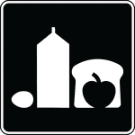 This sign is used to indicate that a grocery store is located nearby.
