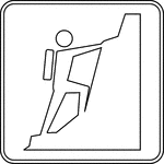 This sign indicates that rock climbing is located nearby.