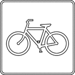 This sign indicates that a bicycle trail is located nearby.