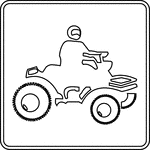 This sign indicates that all-terrain vehicles are permitted nearby.
