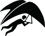 This sign indicates that hand gliding is located nearby.