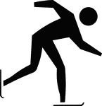 This sign indicates that ice skating is located nearby.