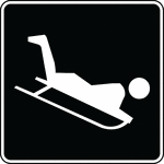 This sign indicates that sledding is located nearby.