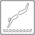 This sign indicates that diving is permitted nearby.