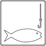 This sign indicates that fishing is permitted nearby.