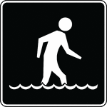 This sign indicates that wading is permitted nearby.