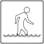 This sign indicates that wading is permitted nearby.