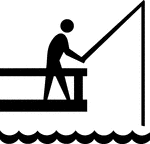 This sign indicates that a fishing pier is located nearby.