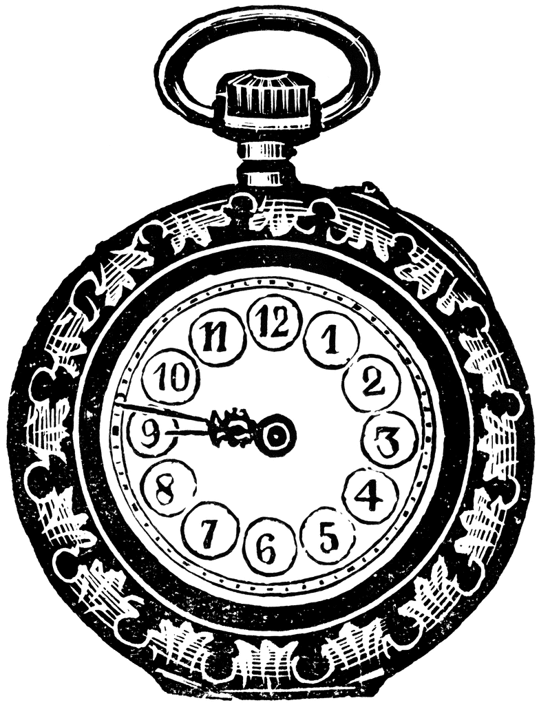 Old Pocket Watch Drawing