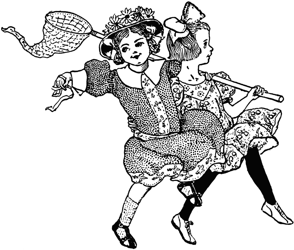 Girl with Butterfly Net. To use any of the clipart images above (including the thumbnail image in the top left corner), 