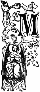 Decorative Letter M with Angel
