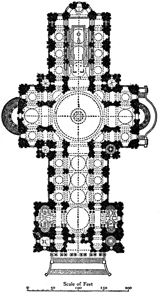 Plan of St Paul's Cathedral, London, 1675–1710 | ClipArt ETC