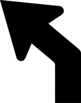 This is an advance turn arrow pointed to the left. The shaft is bent at a 45-degree angle.