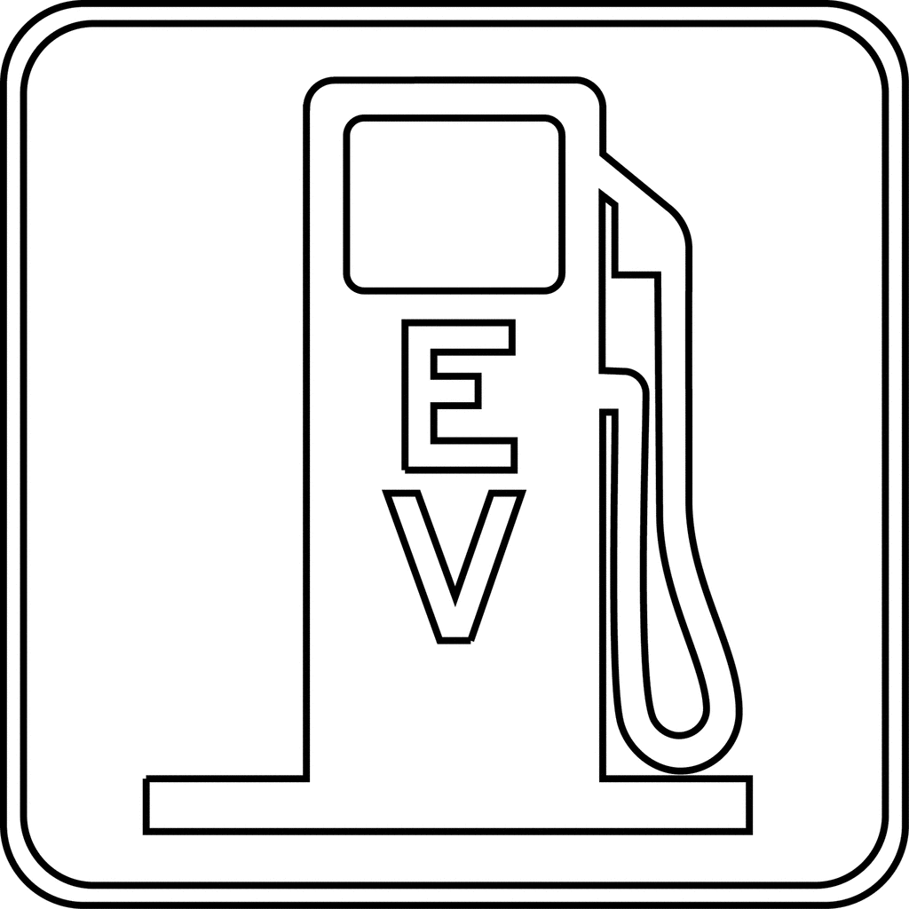 Electric Vehicle Charging, Outline | ClipArt ETC