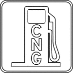 This sign indicates that alternative fuel is available nearby.