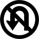 The "No U-turn" sign should be used at a location specified for "No Left Turn" signs.