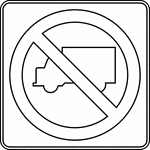 "Selective Exclusion signs give notice to road users that State or local statutes or ordinances exclude designated types of traffic from using particular roadways or facilities."-Federal Highway Administration, 2007
