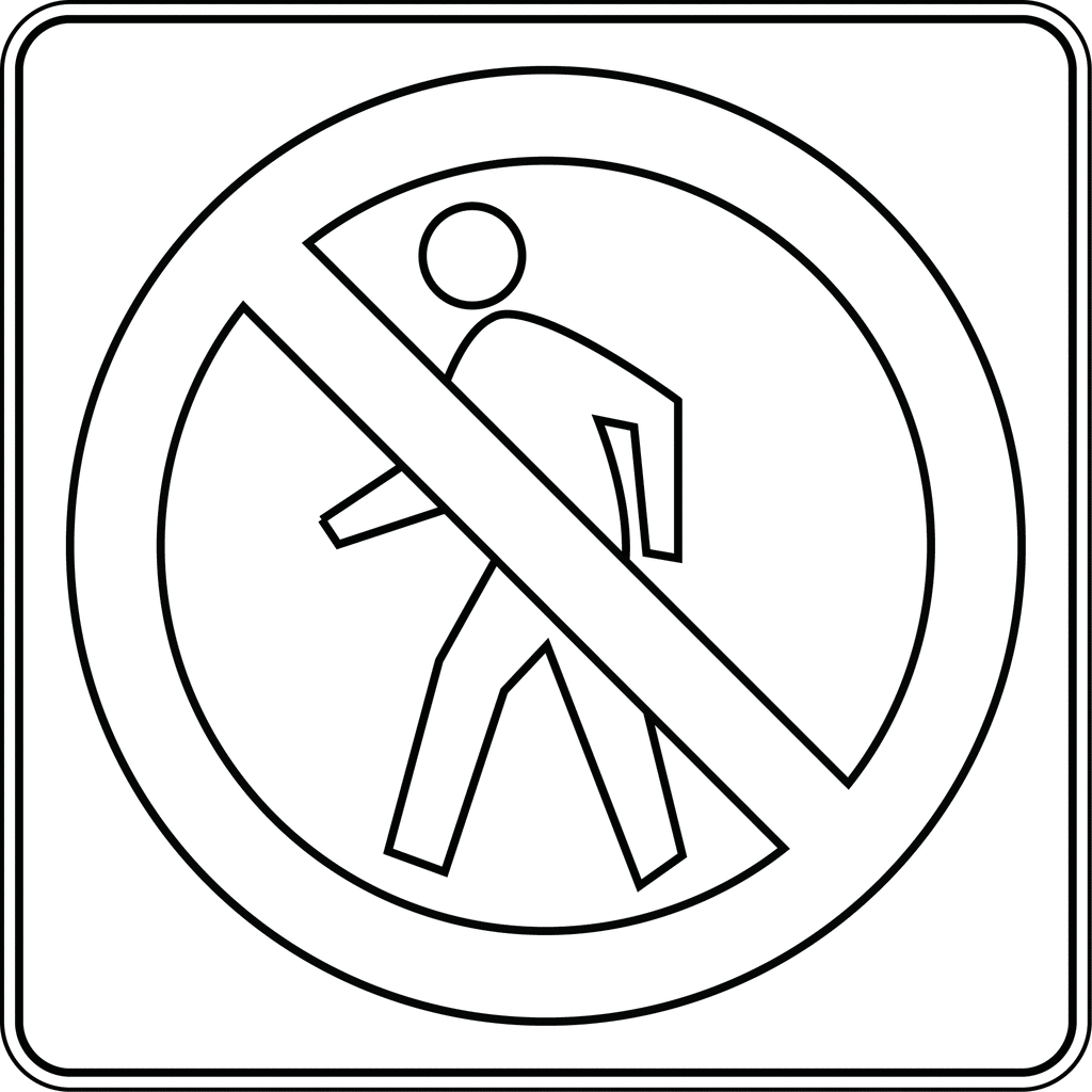 No Pedestrian Crossing, Outline | ClipArt ETC