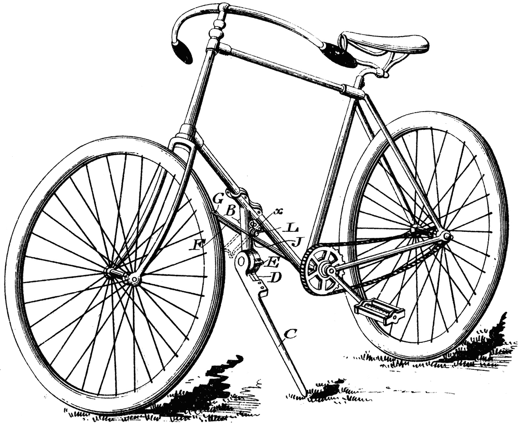 Combination Bicycle Lock and Stand | ClipArt ETC