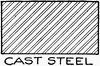 Mechanical Drawing of Cross Hatching Cast Steel