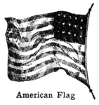Picture of old American Flag on a flag pole.