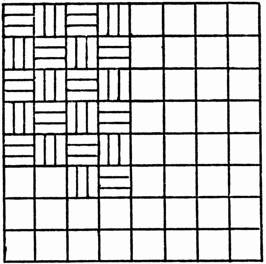 Inscribed Alternating Horizontal and Vertical Lines Repeating Patterns