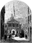 An illustration of Carpenter's Hall in Philadelphia, where the First Continental Congress assembled.