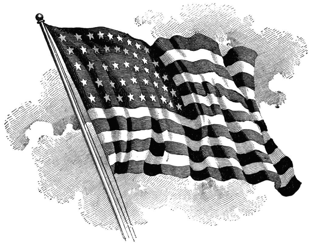 clip art american flag black and white - photo #27