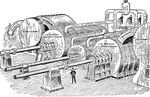 The inner workings of the Carmania. A description of how the ship gets power in order to move on the ocean.