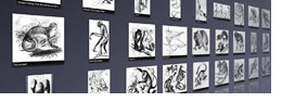 view of clipart illustrations on 3-d cooliris wall