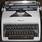 Typing on typewriter with a Letter Sticking