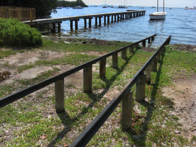 boat rails a set of rails leading into the waters of biscayne bay used ...