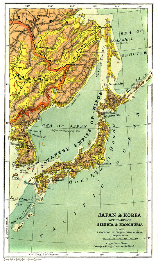 Japan and Korea with Parts of Siberia and Manchuria