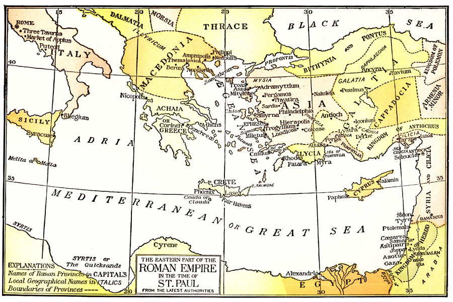 Eastern Part of the Roman Empire in the Time of St. Paul