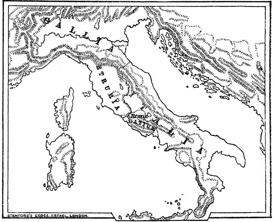 Italy at the time of Rome's founding