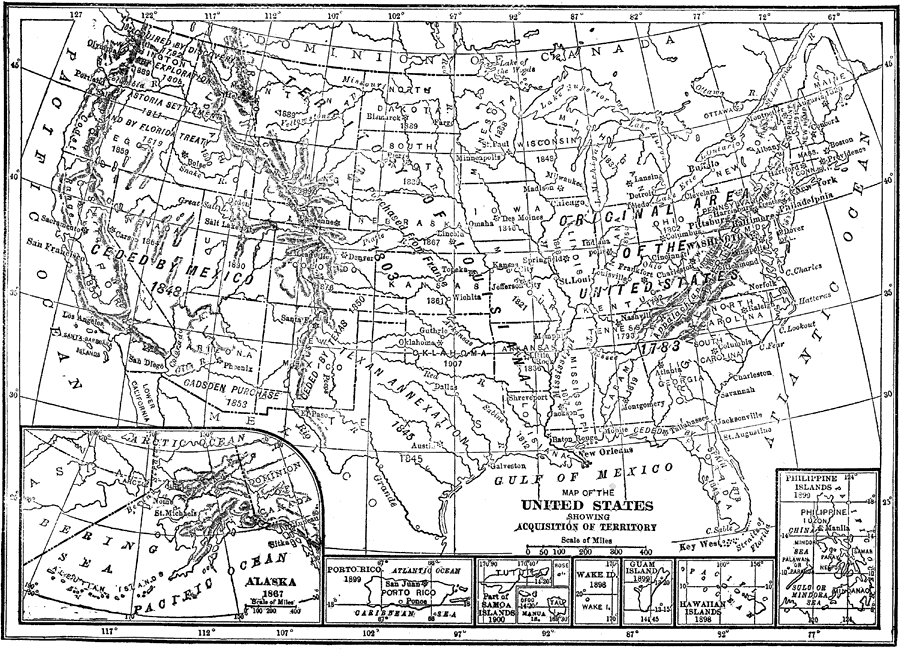 United States Showing Acquisition of Territory