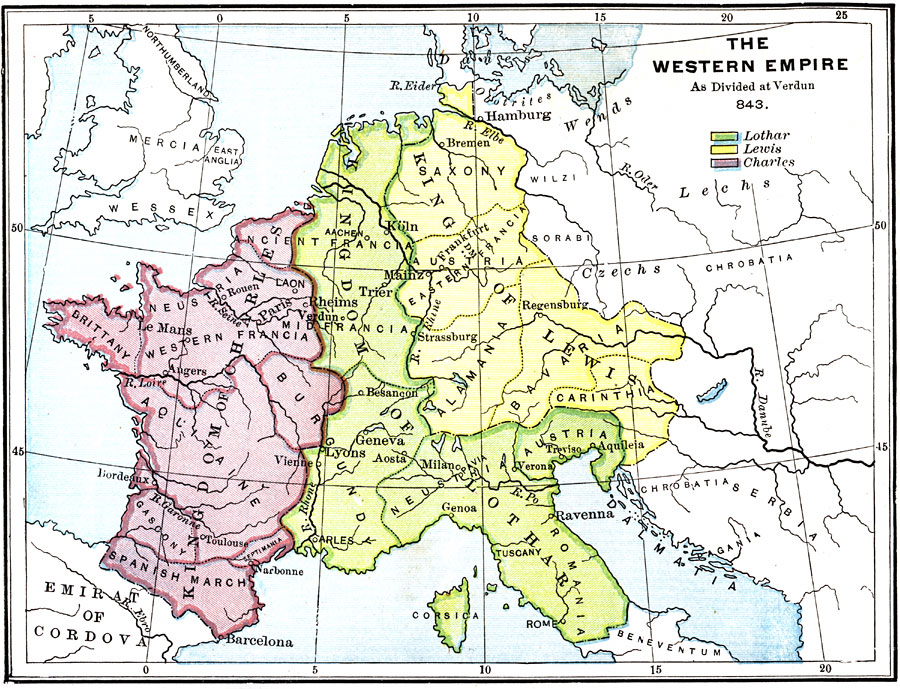 The Western Empire as Divided at Verdun